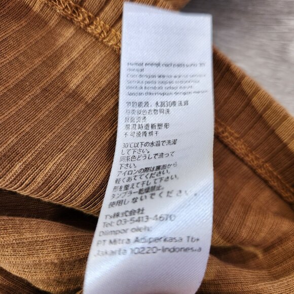 Topshop Brown Long-Sleeve Ribbed Knit Crop Top Womens Size 4 - Picture 13 of 14